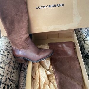 Lucky Brand Cognac Over the Knee Boots